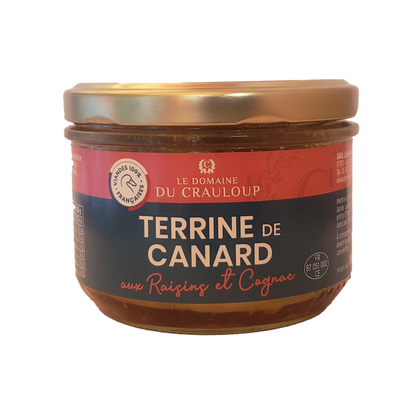 Terrine de canard aux raisins et cognac chez Quezalim pro Limoges